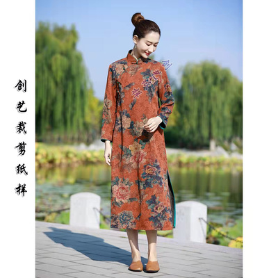 纸样重磅真丝香云纱连衣全开