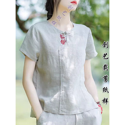 创艺纸样t恤牛皮纸复古短款2024