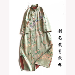 打版做衣服 E89花罗香云纱改良旗袍连衣裙长款中国风裙子牛皮纸样