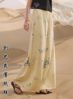 打版做衣服E149新款休闲裙裤长裤新中式阔腿女裤裙2024夏季裁剪图
