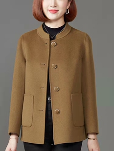 呢子外套裁剪图纸 秋冬新款 做衣服 Q238双面羊绒大衣女小个子短款