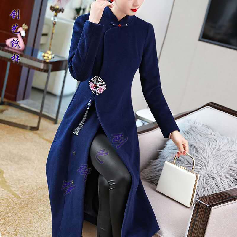 样板图纸B104复古女装毛呢外套中国风秋冬中式女冬装纸样打版裁剪,个性定制/设计服务/DIY,围巾定制/加工,淘宝优惠券,粉丝福利购,淘宝优惠卷