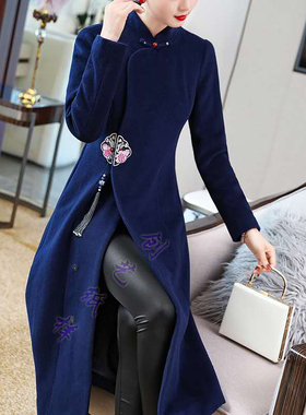 样板图纸B104复古女装毛呢外套中国风秋冬中式女冬装纸样打版裁剪