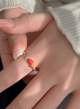 s925银幸运锦鲤戒指女设计小众高级感轻奢时尚2024年新款潮