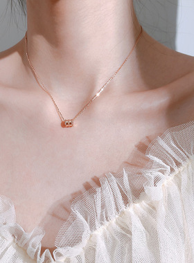 小蛮腰设计感学生韩版银项链