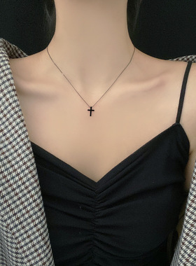 暗黑时尚风颈链十字架吊坠可调节