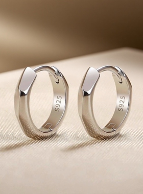 925纯银耳钉女养耳洞免摘耳饰简约冷淡风高级感耳环耳坠轻奢耳圈