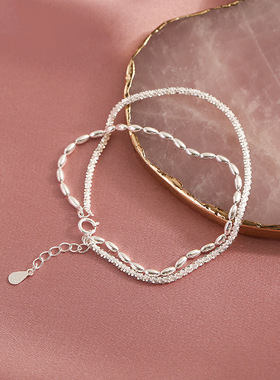 小众双层ins轻奢珠子手串