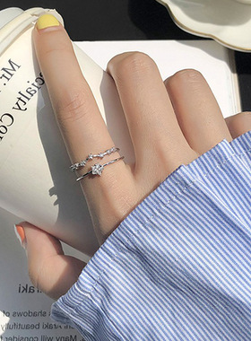 流星皇冠戒指女2024年新款潮轻奢小众设计高级感超闪水钻星星指环