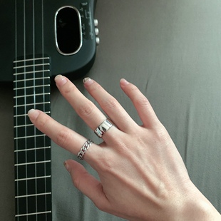 银饰纯银戒指ins潮冷淡组合叠戴网红指环随形戒指女时尚个性设计