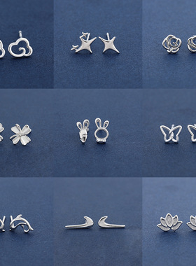 925纯银养耳洞耳环女高级感耳骨钉2023新款爆款耳钉森系学生耳饰