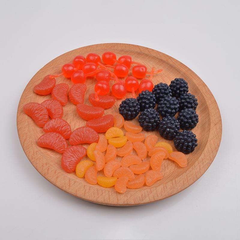软胶水果橘子瓣樱桃仿真巧克力食品蛋糕装饰配件食玩模型