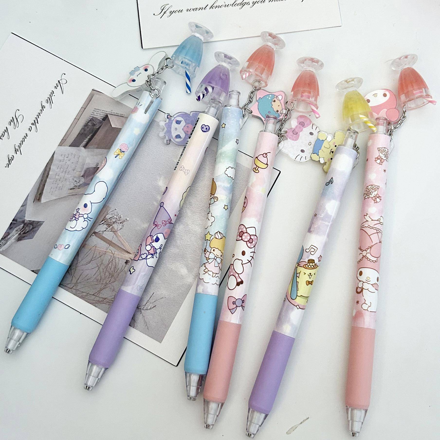 吊坠自动铅笔三丽鸥少女心高颜值卡通学生文具.免削活动铅笔