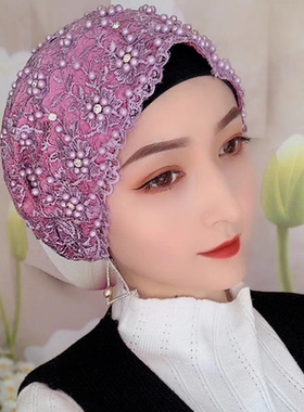 盖头女包头帽镂空蕾丝头巾帽