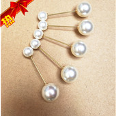 盖头胸针女珍珠防走光一字插针穆斯头巾固定纱巾衣服开衫 小别针花