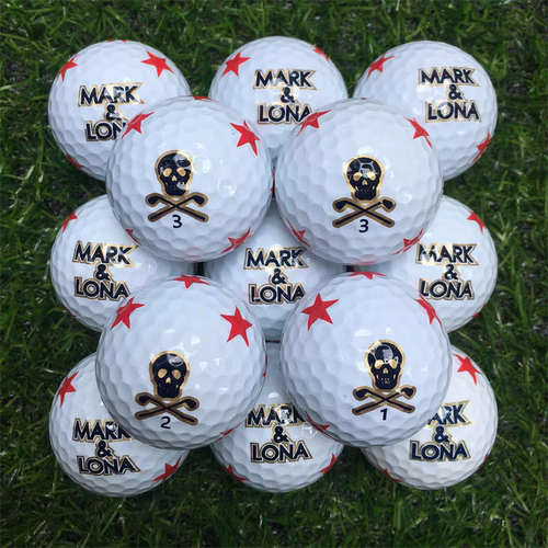 20个包邮高尔夫球mark lona 骷髅王三层五星花球9/10成新