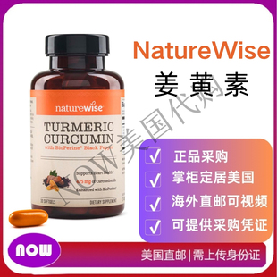 美国直邮 NatureWise 姜黄素 95%姜黄素和生物胡椒素用于免疫支持