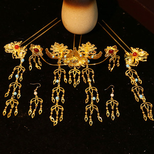 造型发钗流苏仙后压女仙 古装 汉服新款 唐代发冠手工头饰仕女图同款