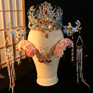 古风精品中式手工烧蓝发饰明制发冠汉服华丽配饰精致古典头饰气质