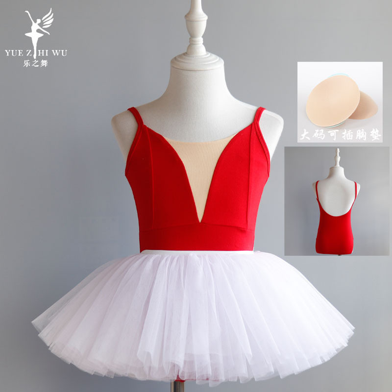 儿童舞蹈服女童练功服吊带芭蕾舞形体服装跳舞考级连体服夏季夏天