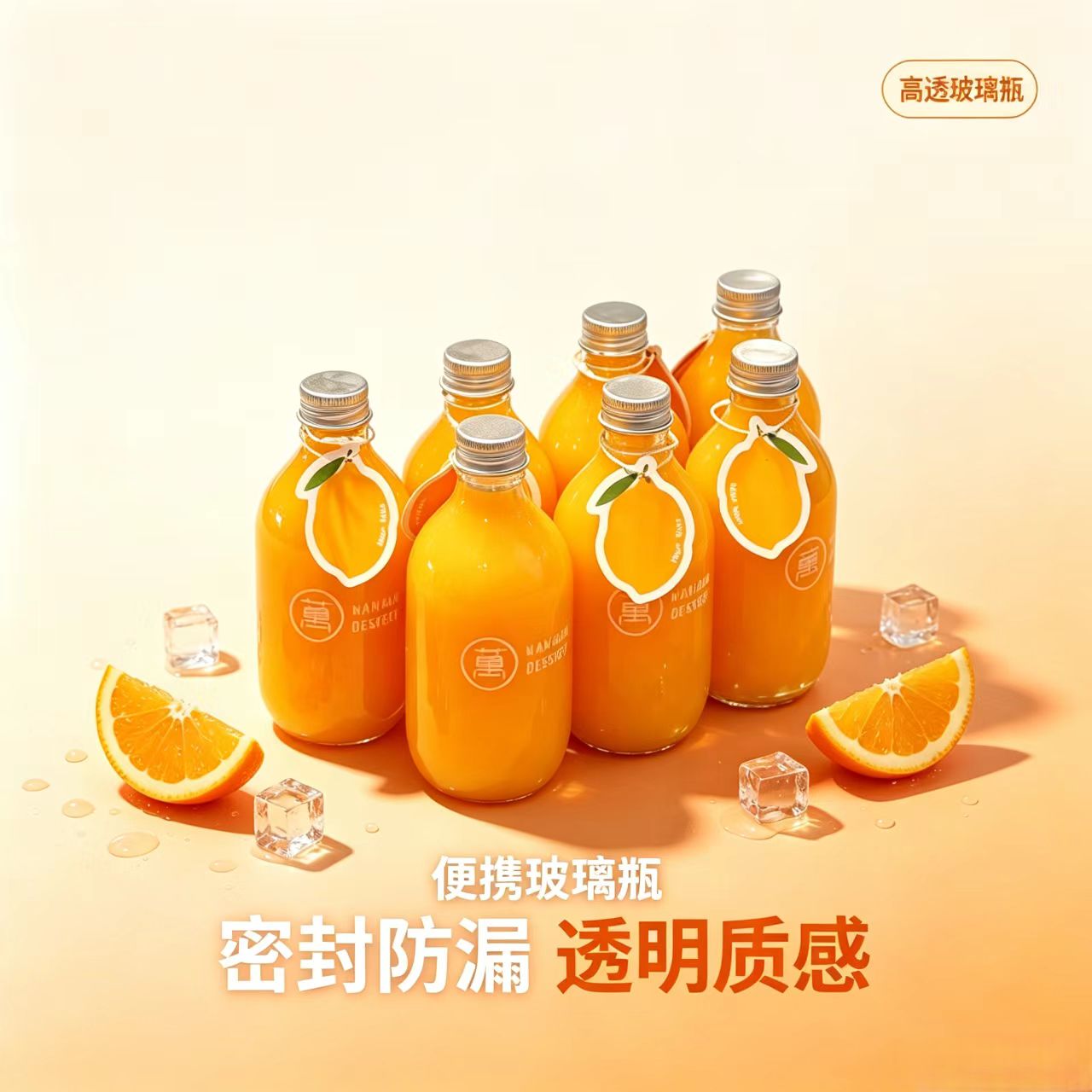 直销无铅玻璃矿泉水果汁咖啡瓶图片