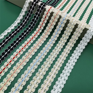 彩色蕾丝花边辅料穿丝带棉线刺绣手工DIY洛丽塔童装 宠物发饰材料