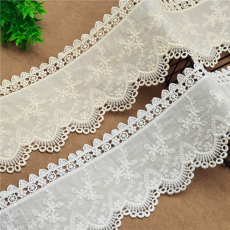 宽12.5cm高品质纯棉绣花刺绣蕾丝花边Lolita服装裙摆窗帘拼接辅料