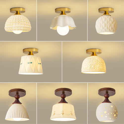 创意护眼陶瓷走廊过道灯美式复古