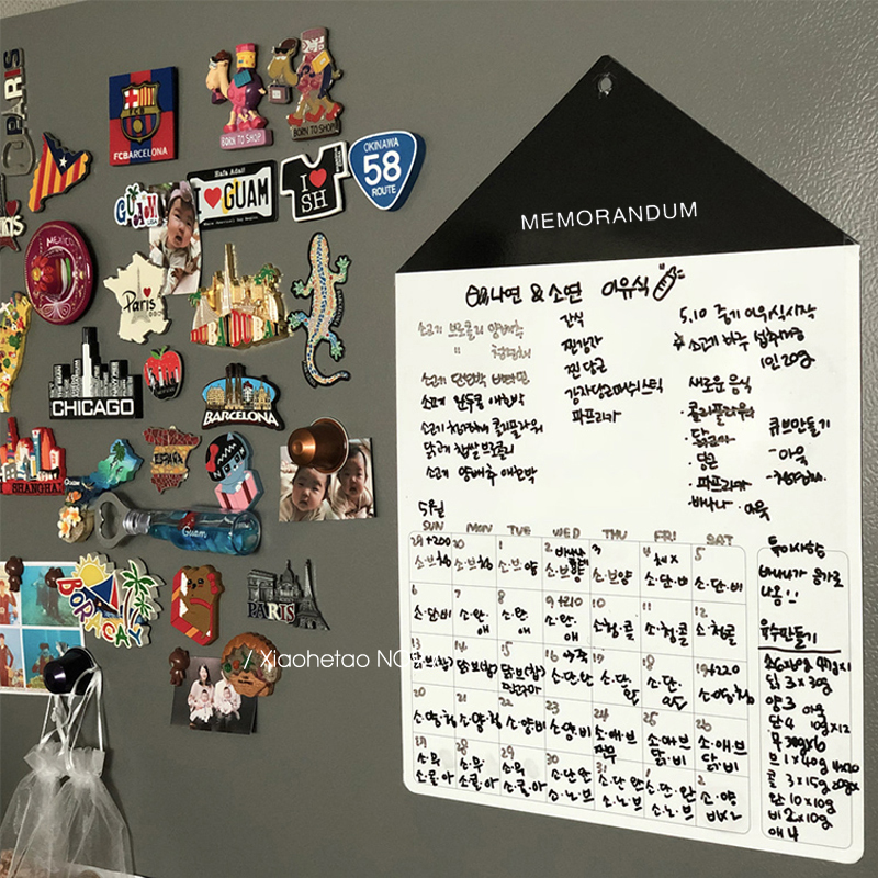 INS风小房子造型冰箱贴留言板磁性  墙贴北欧家居装饰日程表写字