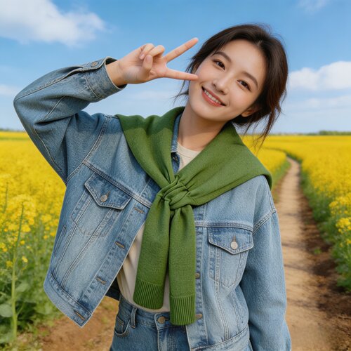 高级感打结针织披肩春秋薄款外搭夏季空调房护颈椎绿色显白气质风