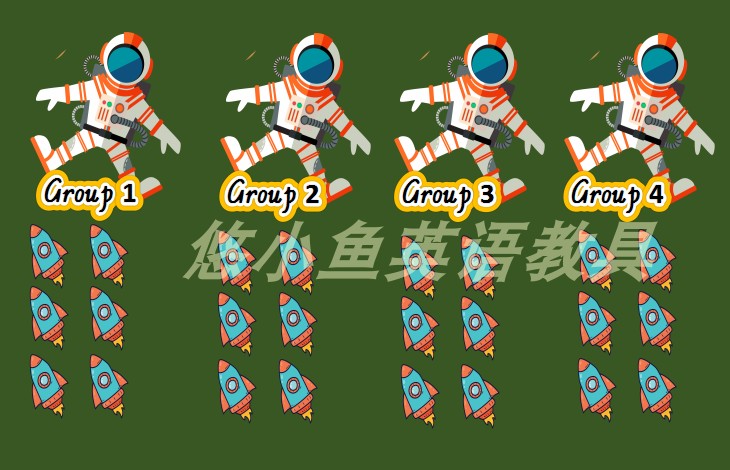 英语课堂奖励机制竞争分组评论pk太空系列宇航员分组加分小火箭