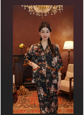 七七【知秋意】棕色2025夏季爆款刻花工艺可外穿家居服SMS