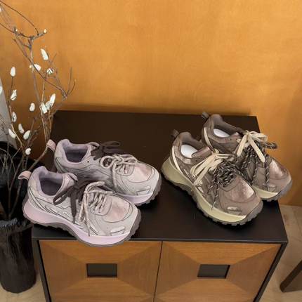 H55女鞋克洛诺斯2025冬季新款休闲百搭低帮厚底增高老爹鞋阿甘鞋