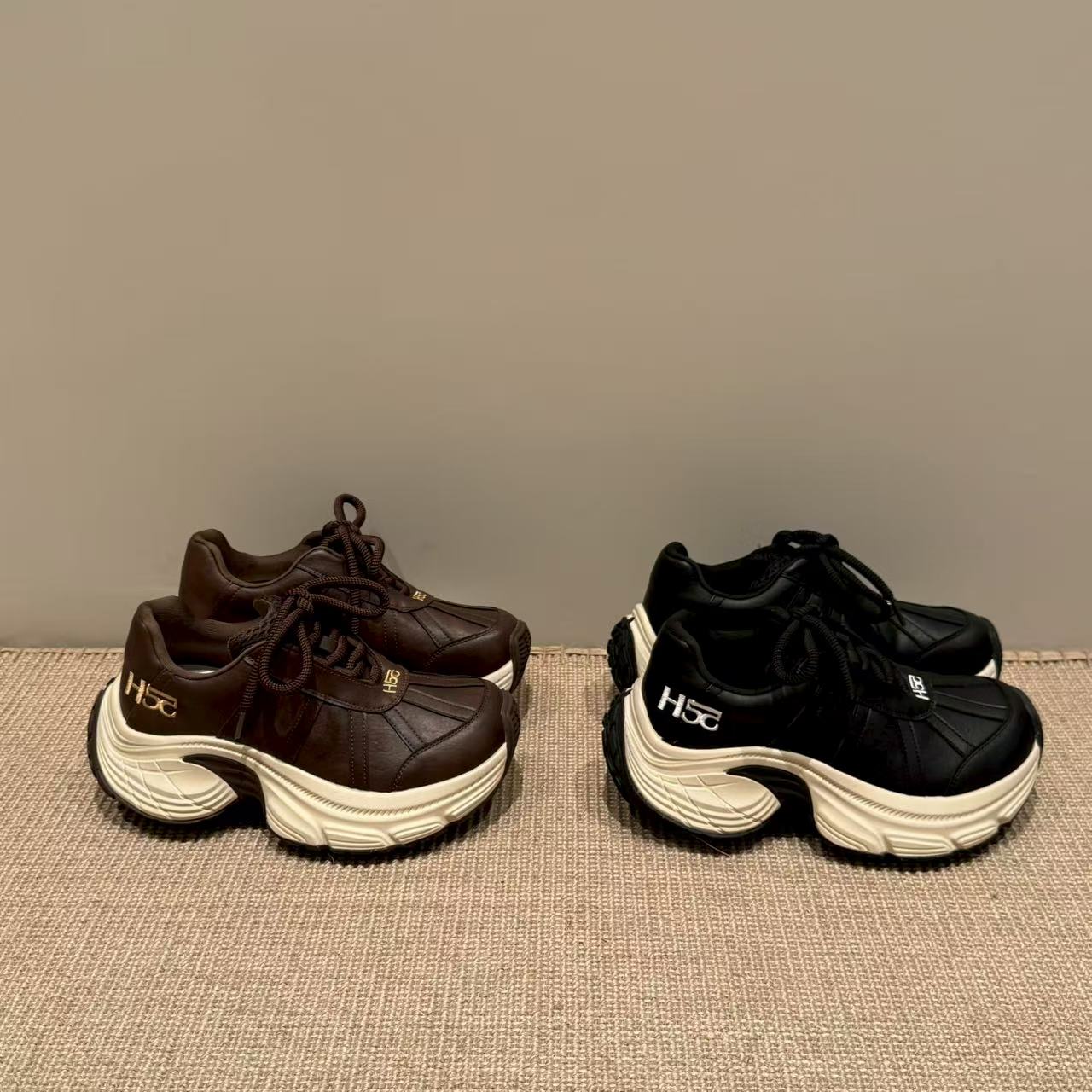 H55女鞋旷野都市2025新款休闲厚底复古潮鞋百搭增高球型老爹鞋