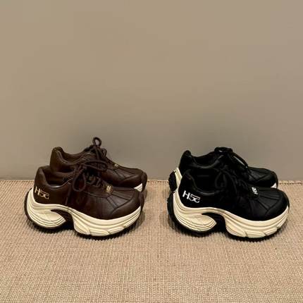 H55女鞋旷野都市2025新款休闲厚底复古潮鞋百搭增高球型老爹鞋