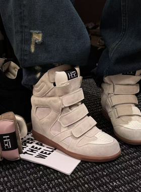 H55女鞋经典再现2025新款复古回潮版厚底增高百搭休闲楔形运动鞋