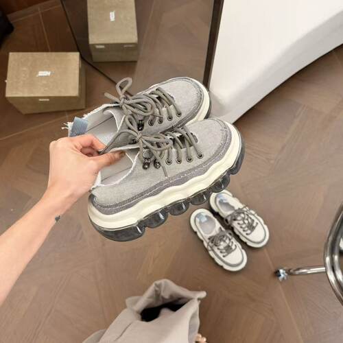 H55女鞋气泡鞋2026春夏新款廓形建筑感休闲风厚底气垫增高牛仔鞋