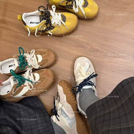 H55女鞋踏青计划芭德训徒步鞋隐形增高4cm厚底25新款小个子德训鞋