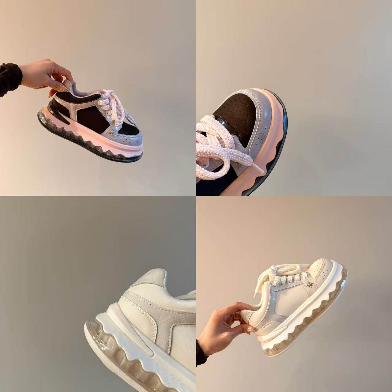 H55女鞋极光翻糖2026春季新款百搭休闲厚底增高轻奢气囊夹心板鞋,女鞋,时尚休闲鞋,淘宝优惠券,粉丝福利购,淘宝优惠卷