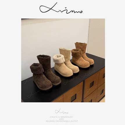 星之诺 2025秋冬新款H55女鞋冬日小暖炉2025新款芒果头棉靴雪地靴