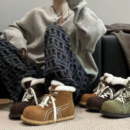 H55女鞋威尔士山脉2025新款冬季加棉美式保暖猎装风中筒雪地靴