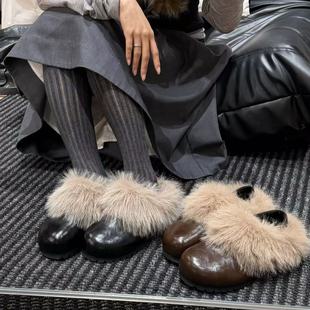 新款 2025冬季 两穿百搭单鞋 一脚蹬毛毛鞋 H55女鞋 博肯鞋 斯拉夫式