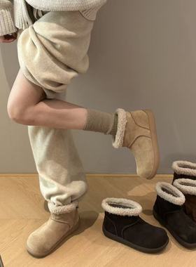 【现货】H55女鞋卷毛泰迪2025新款冬季保暖加绒短筒百搭雪地靴