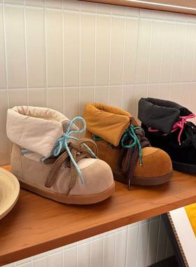 H55女鞋哥本哈根2025冬季新款保暖百搭中筒面包鞋滑雪风雪地靴