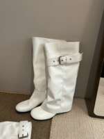 The new H55 women's shoes feature a detachable sleeve that can be worn in two, long, height-increasing metal accessories, and high-end, niche thigh-encircled fashion boots thumbnail 5