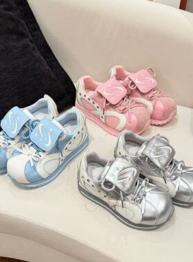 H55女鞋银河新2026春新款休闲两穿迷你华夫鞋日常百搭大头阿甘鞋