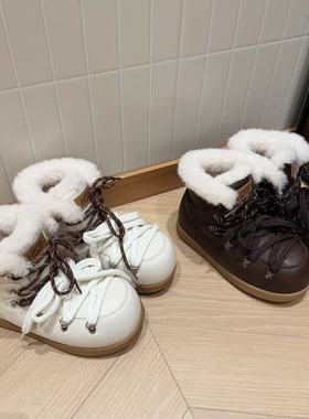 H55女鞋雪域精灵2025冬季新款滑雪风圆头时尚加厚防风保暖雪地靴