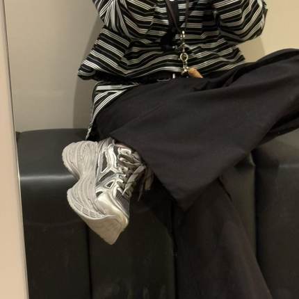 H55女鞋叠叠乐2025新款超轻量厚底百搭重工巴黎机能风增高老爹鞋