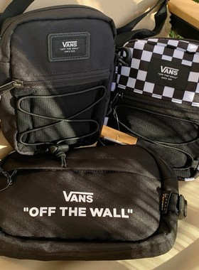 现货vans范斯黑色抽绳网兜单肩胸包挎包腰包VN0A3I5SBLK