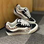 低帮男女情侣板鞋 skool豹纹面包鞋 VN000E9XYY6 knu 范斯vans